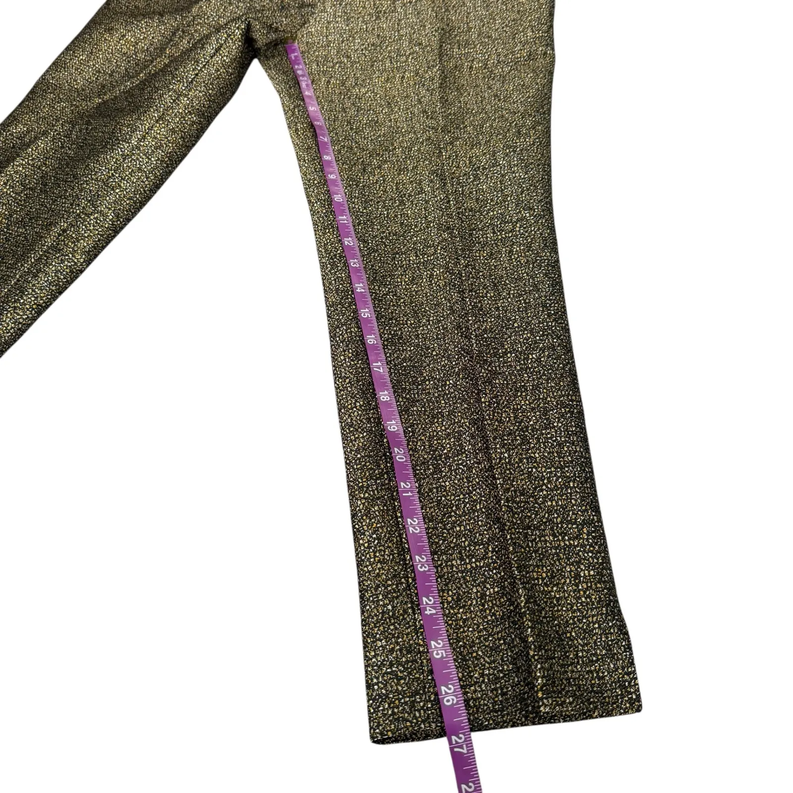 Lafayette 148 New York Black Gold Tweed Straight Leg Pants Trousers Size 8 - Image 8