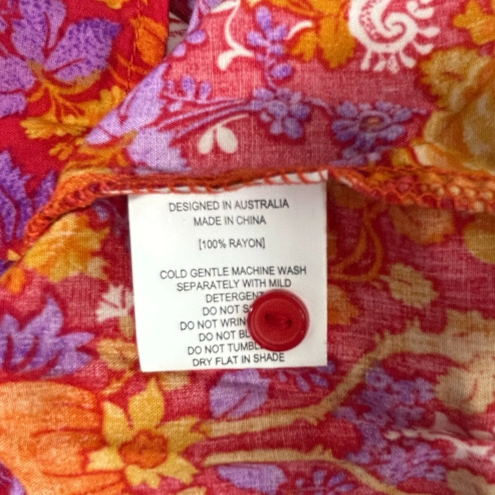 Abel The Label Floral Prairie Boho Maxi Dress Orange Pink Size Small - Image 11