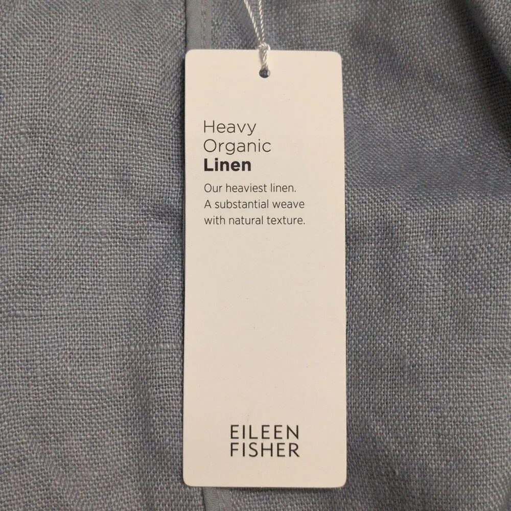 Eileen Fisher Dawn (Blue) Heavy Organic Linen Open Front Jacket Pockets Size XL - Image 6