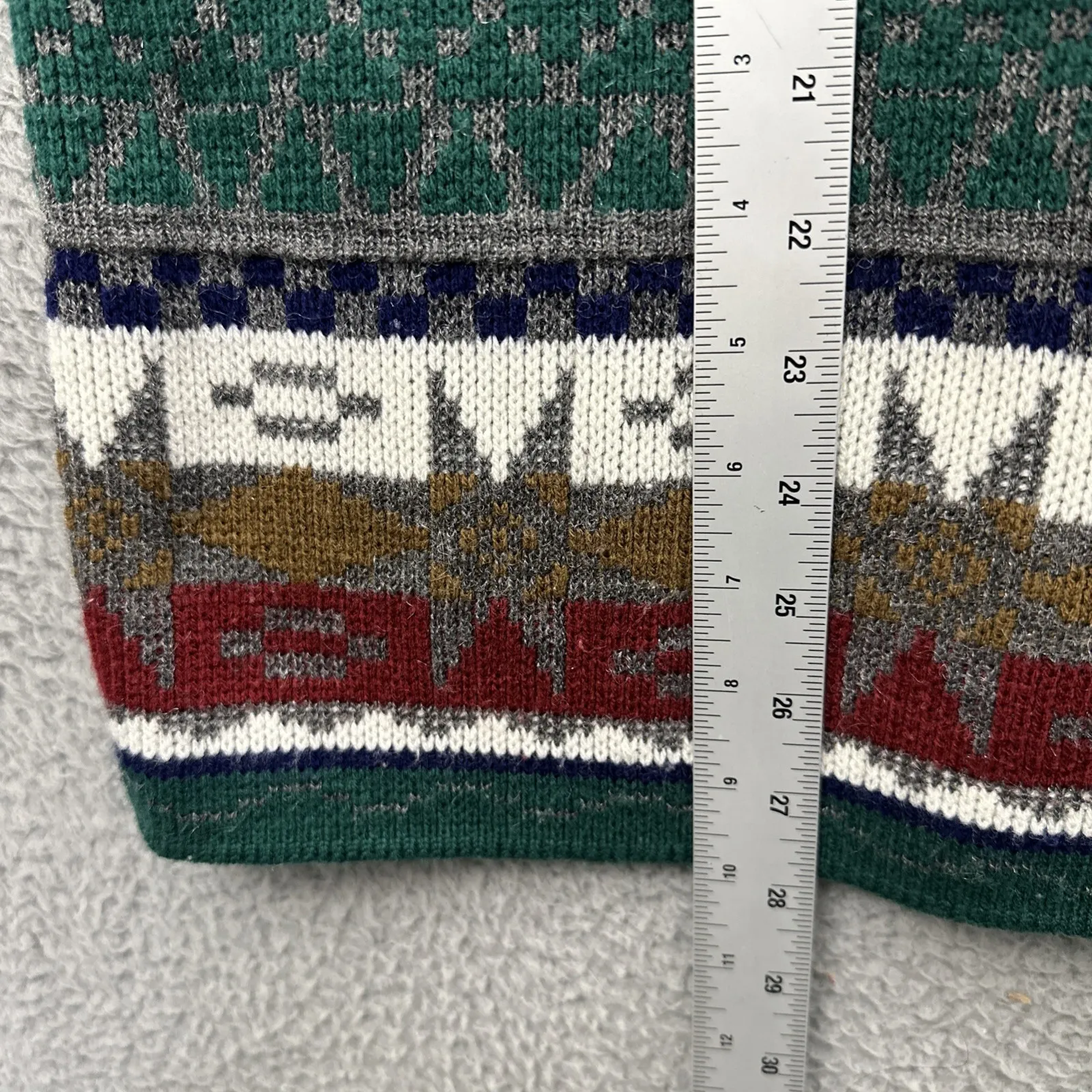 Vintage Jessica Roberts Sweater Southwestern Folk Heritage Retro Cabincore Large Red - Image 7