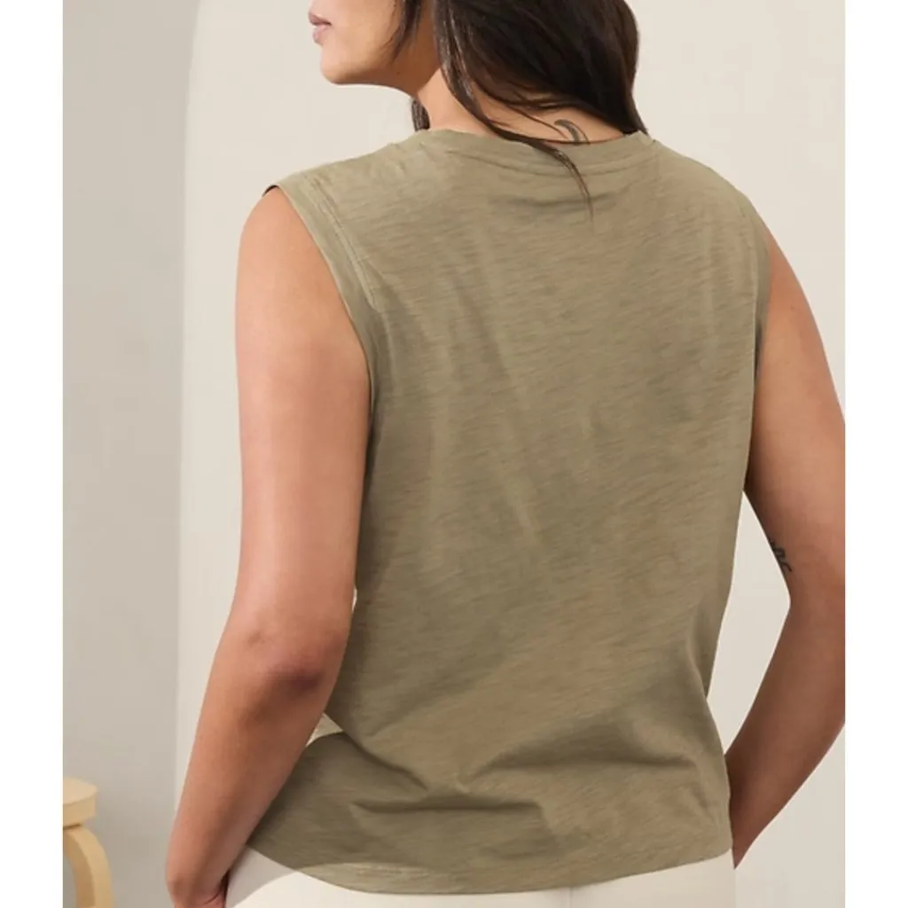 Athleta M Classic Slub Muscle Tank Moss Medium - Image 5