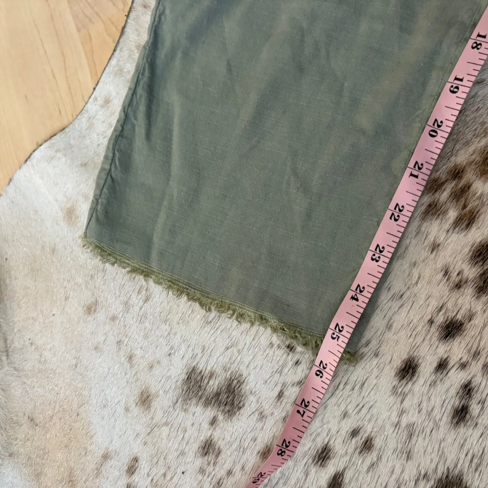 FRANK & EILEEN Kinsale Sage Green Cotton Flax Blend Raw Hem Pants Size 6 - Image 9