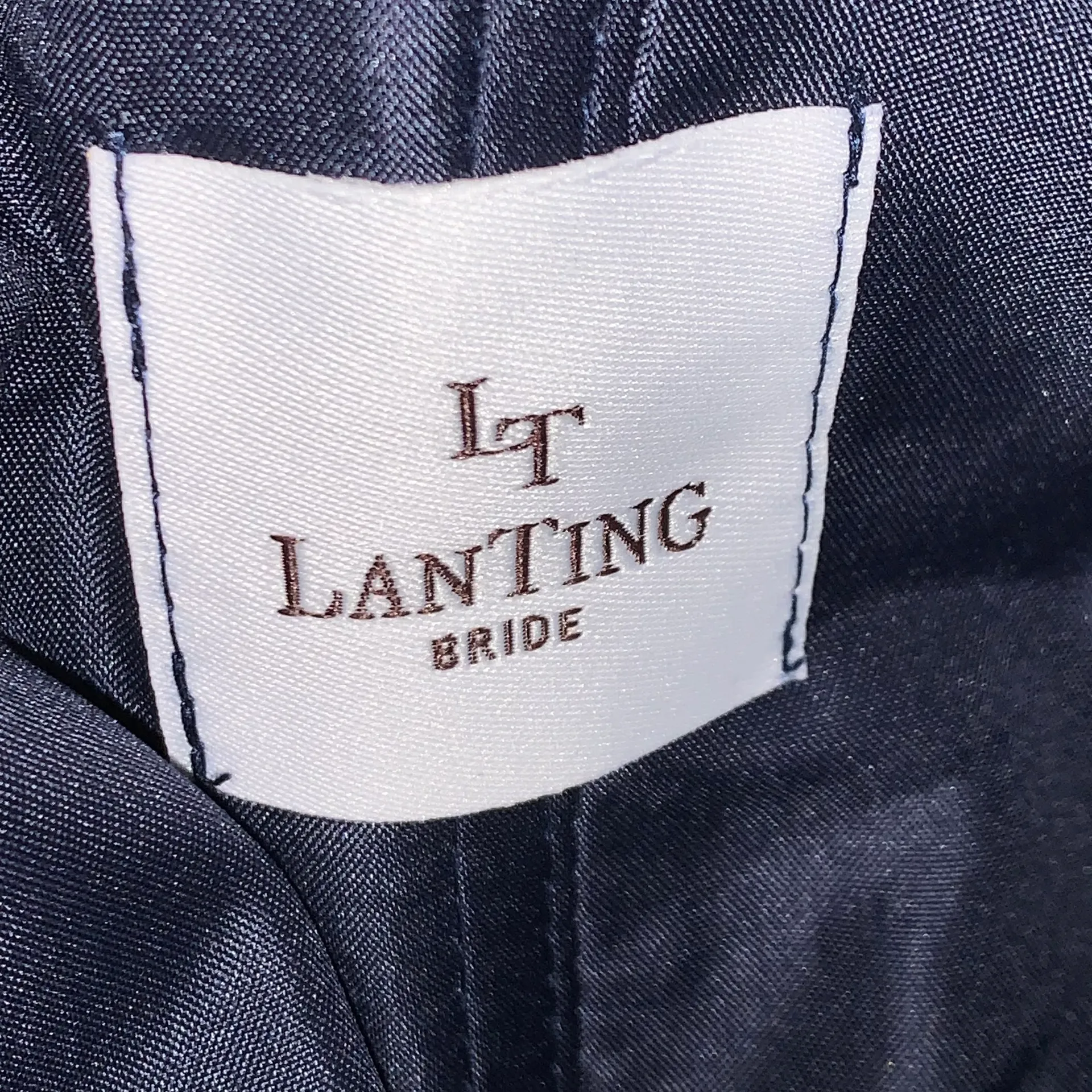 Lanting bride navy chiffon maxi dress  fit & flare size M - Image 12