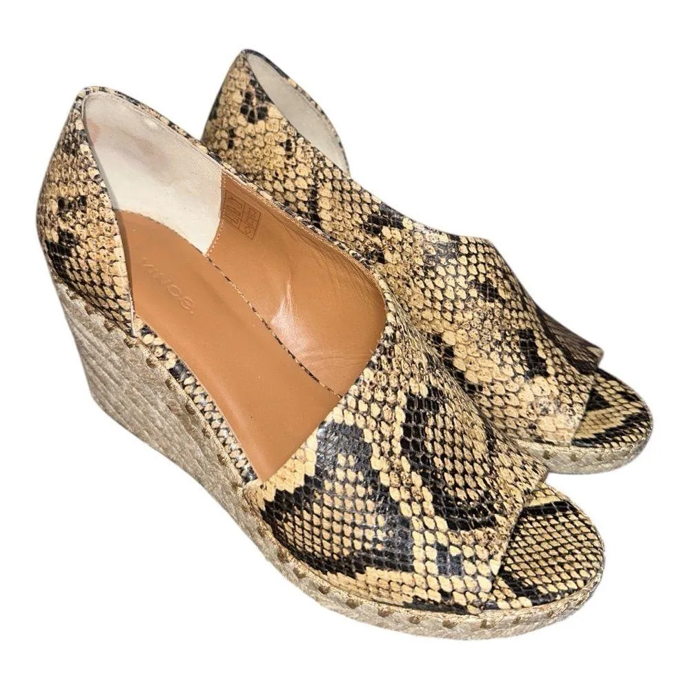 Sonora Peep-Toe Snake skin Espadrille Wedge Sandals size 8.5M - Image 8