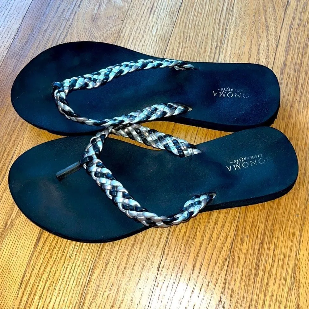 Sonoma Black Braided Thong Flip Flops- Possible Size 8.5/9? - Image 2