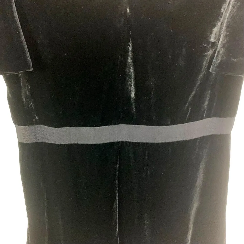 Ann Taylor Petite Velvet V-neck Flutter Short Sleeve A Line Dress Black Size 12P - Image 7