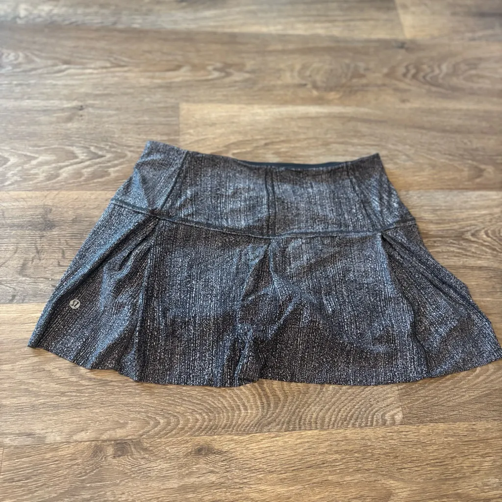 Lululemon Lost in Pace Skirt Salt Alpine White Black Running Tennis Skort Sz 6 - Image 3