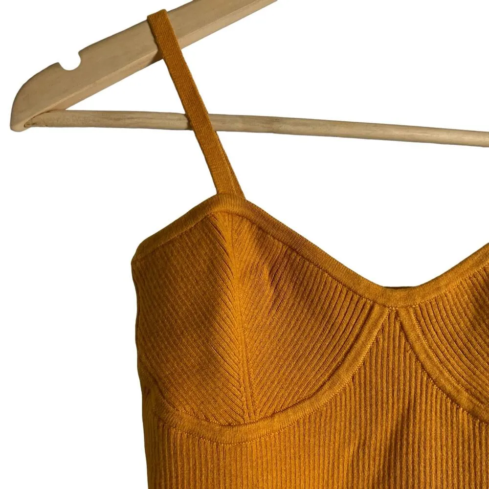 Madewell Orange Corset Crop Knit Sweater Tank Fresco Size Small - Image 6