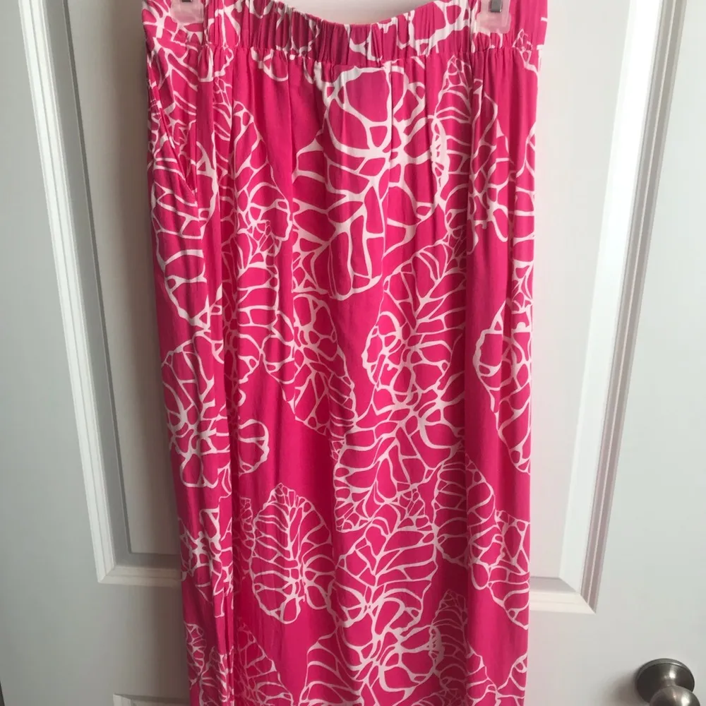 Escapada kiwi leaf print fuchsia maxi skirt size MEDIUM - Image 13