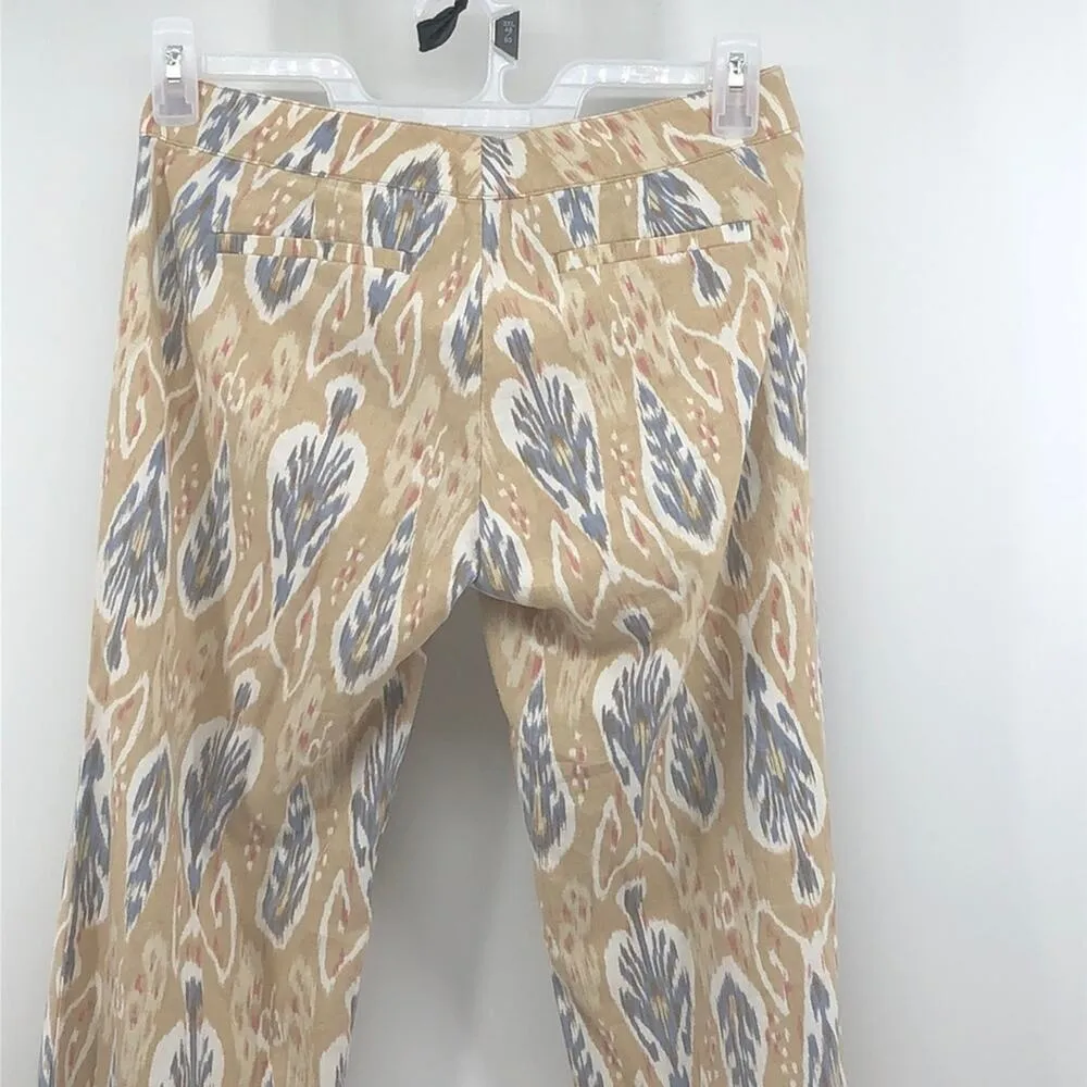 Carole Little pants bohemian linen blend summer vacation low rise wide leg sz 2 - Image 6