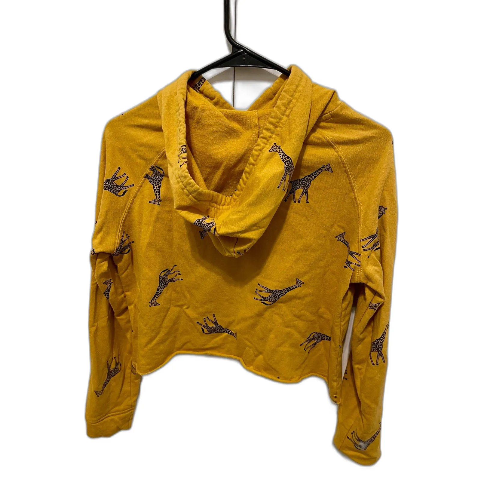 Long sleeve crop top hoodie animal print size S Yellow - Image 2