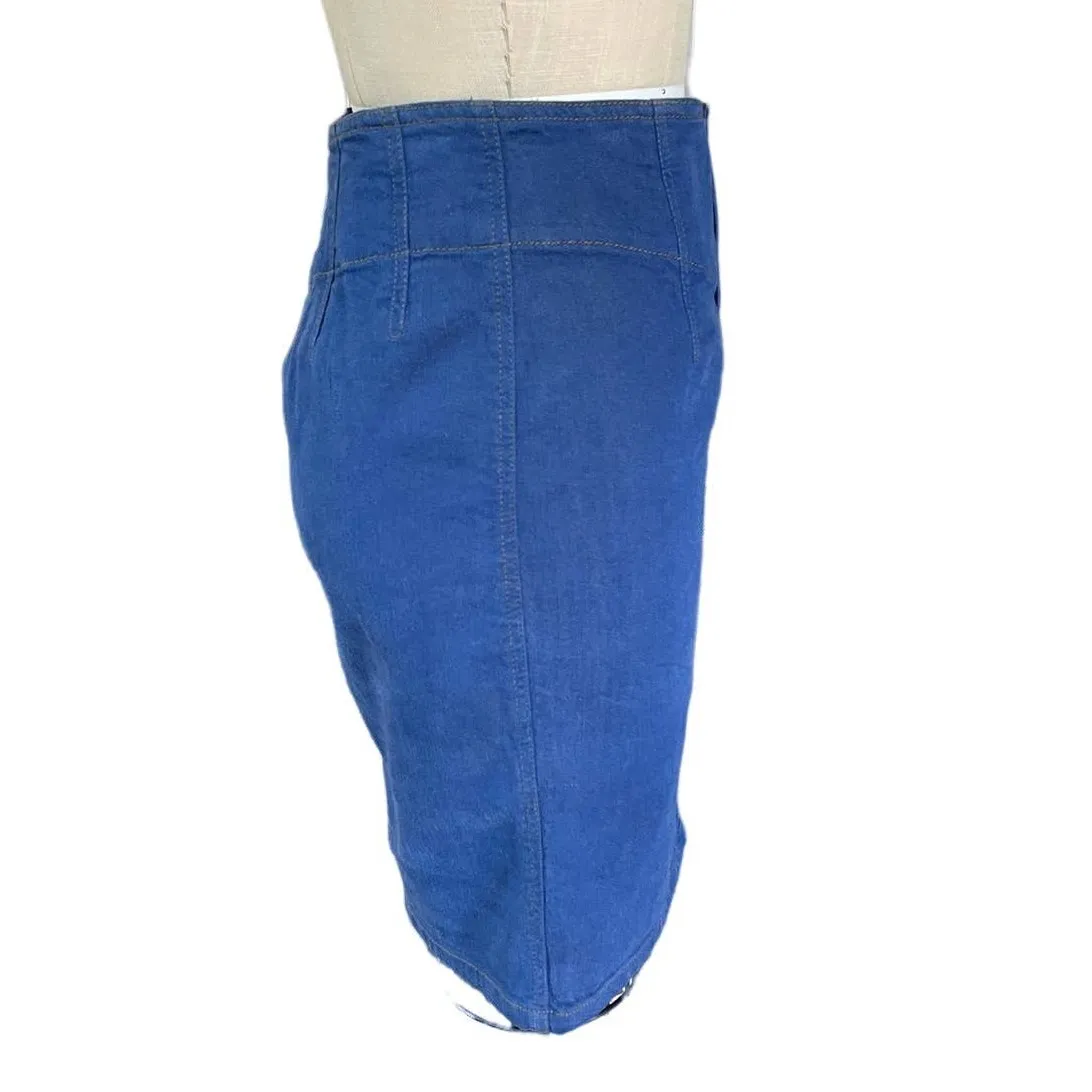 y2k Marc by Marc Jacobs Blue Denim Straight Pencil Skirt size 4 - Image 2