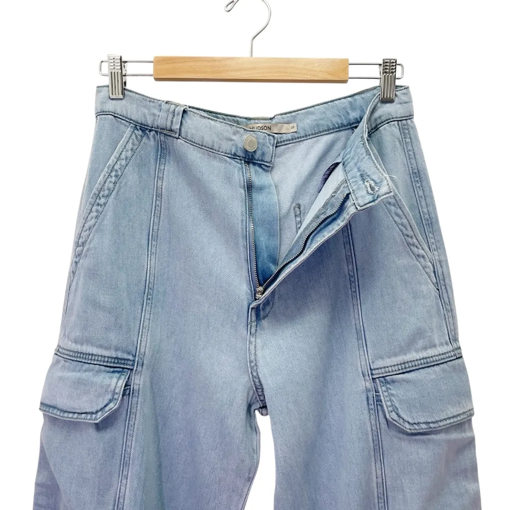 NWT Hudson High Rise Wide Leg Cargo Jeans Spring Indigo Lyocell Cotton Size 29 - Image 6