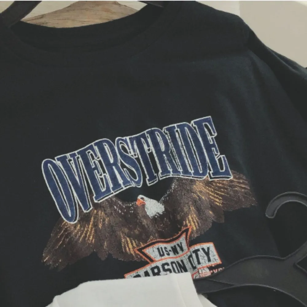 Y2K Vintage Motorcycle Logo Sleeve T shirt Unisex Dark Gray Carson City Size M - Image 10