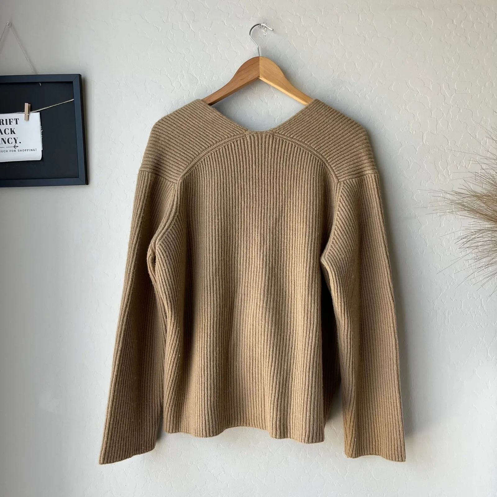 Almina Concept Sweater Camel Tan Knit Wool‎ V - Image 9