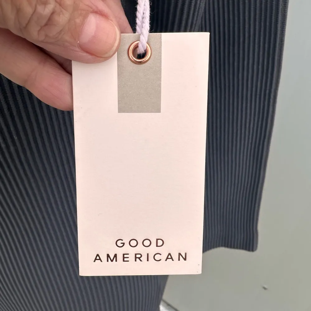 NEW GOOD AMERICAN WOMENS DRESS Gray Ribbed Knit XL - Image 3