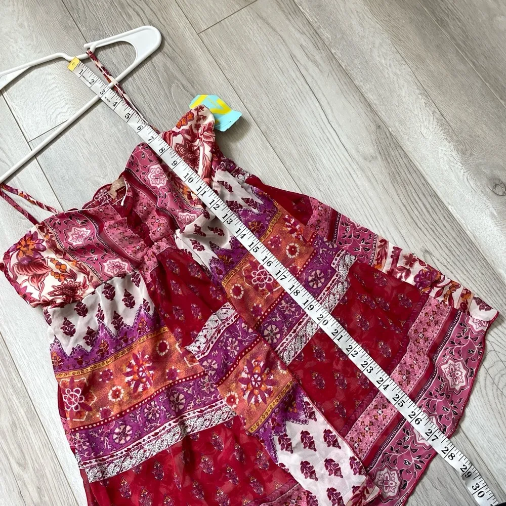 Forever 21 Tank Top (NWT) patchwork bright womens Pink (large) boho hippie gypsy - Image 7