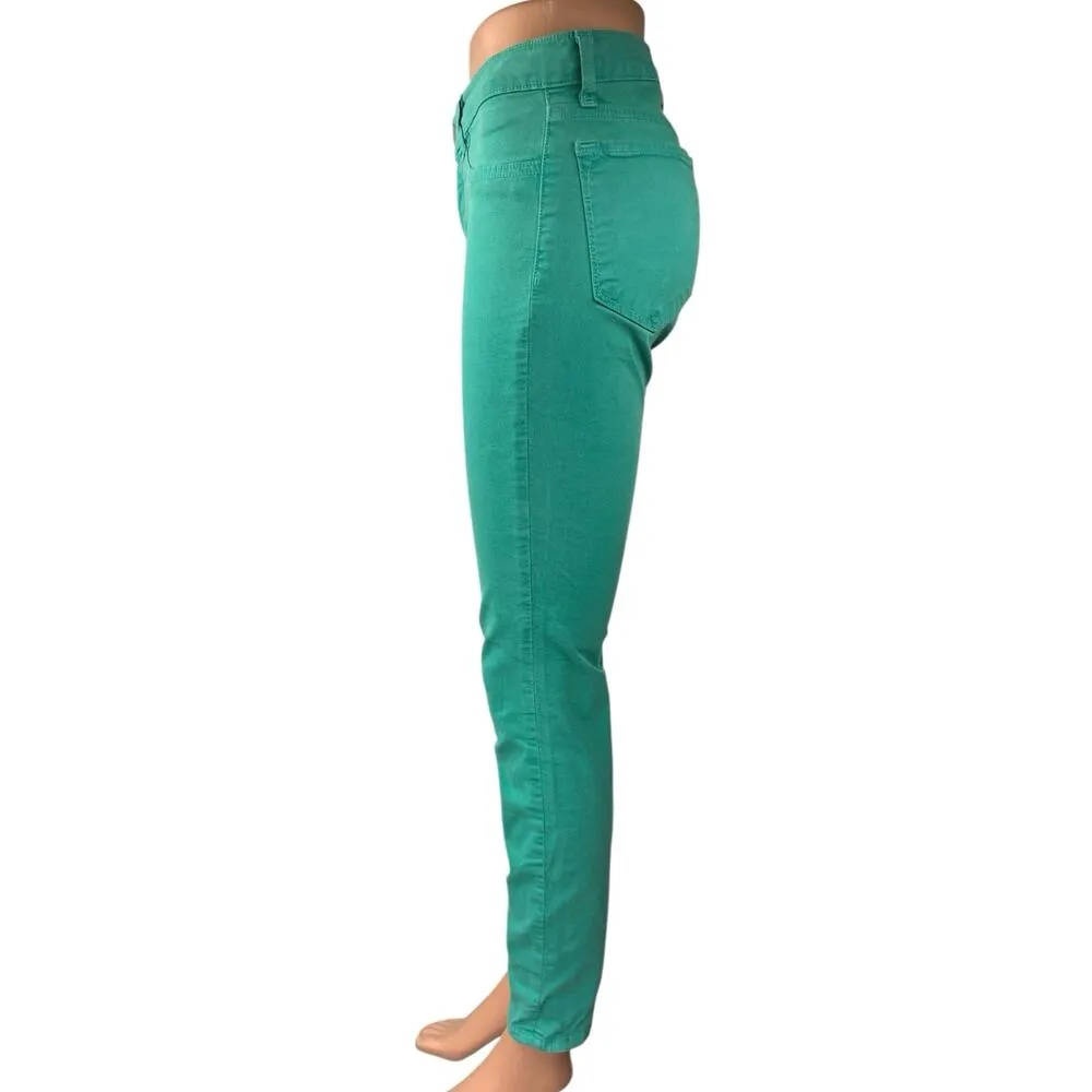 J Brand Saint Tropez Teal Green Mid Rise Skinny Denim Trousers Jeans Pants 27 - Image 2