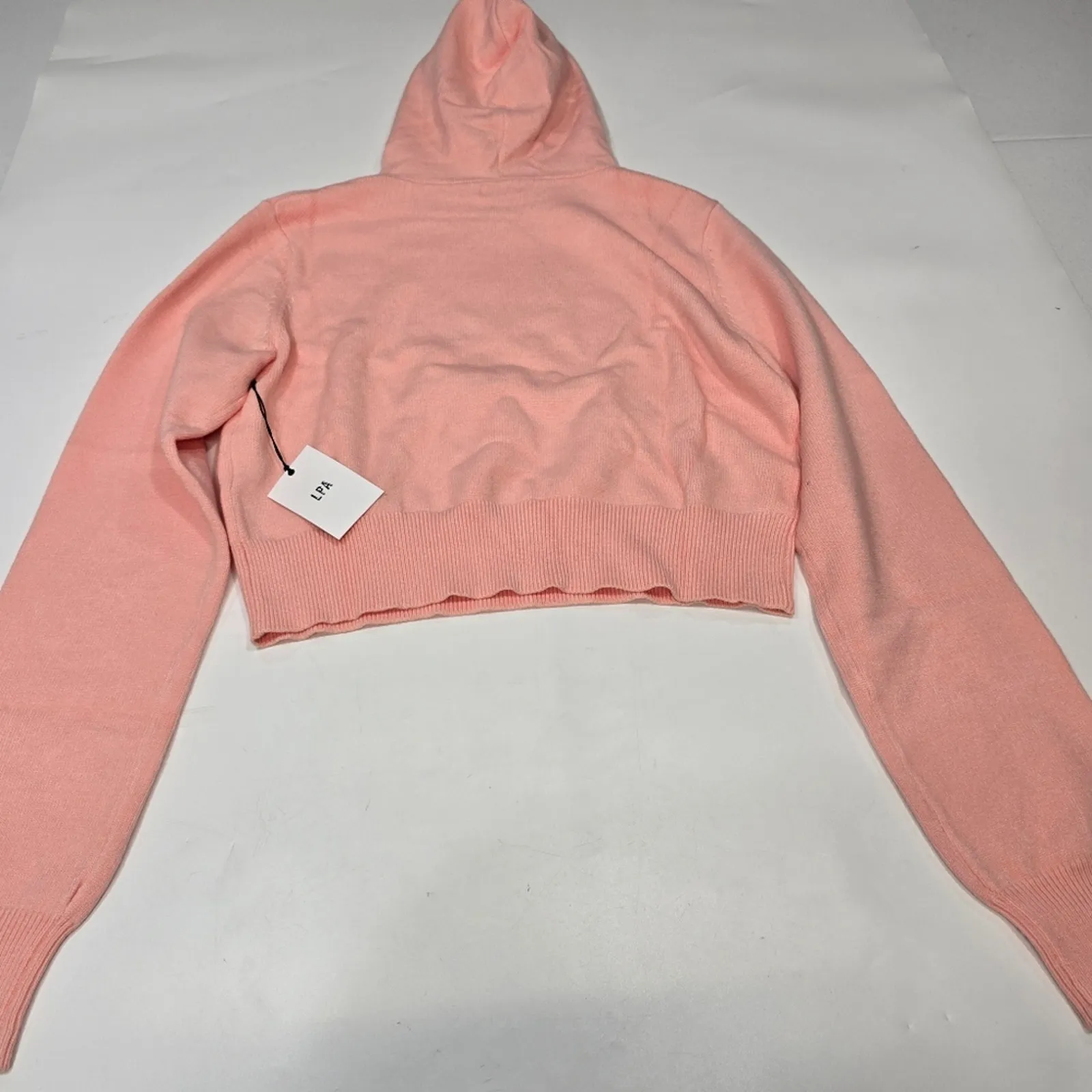 LPA Afton Knit Hoodie in Baby Pink Large - Image 11