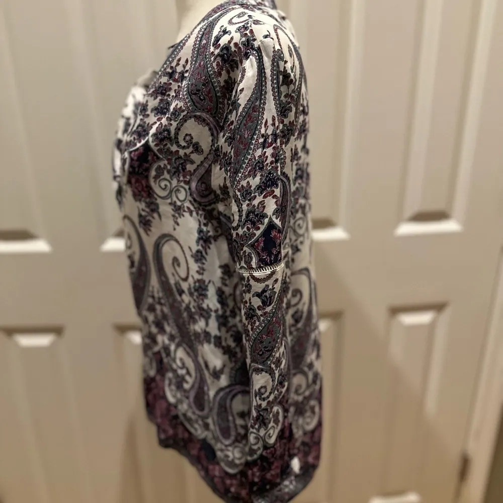 LUCKY Brand lightweight paisley print top, size small - Image 3