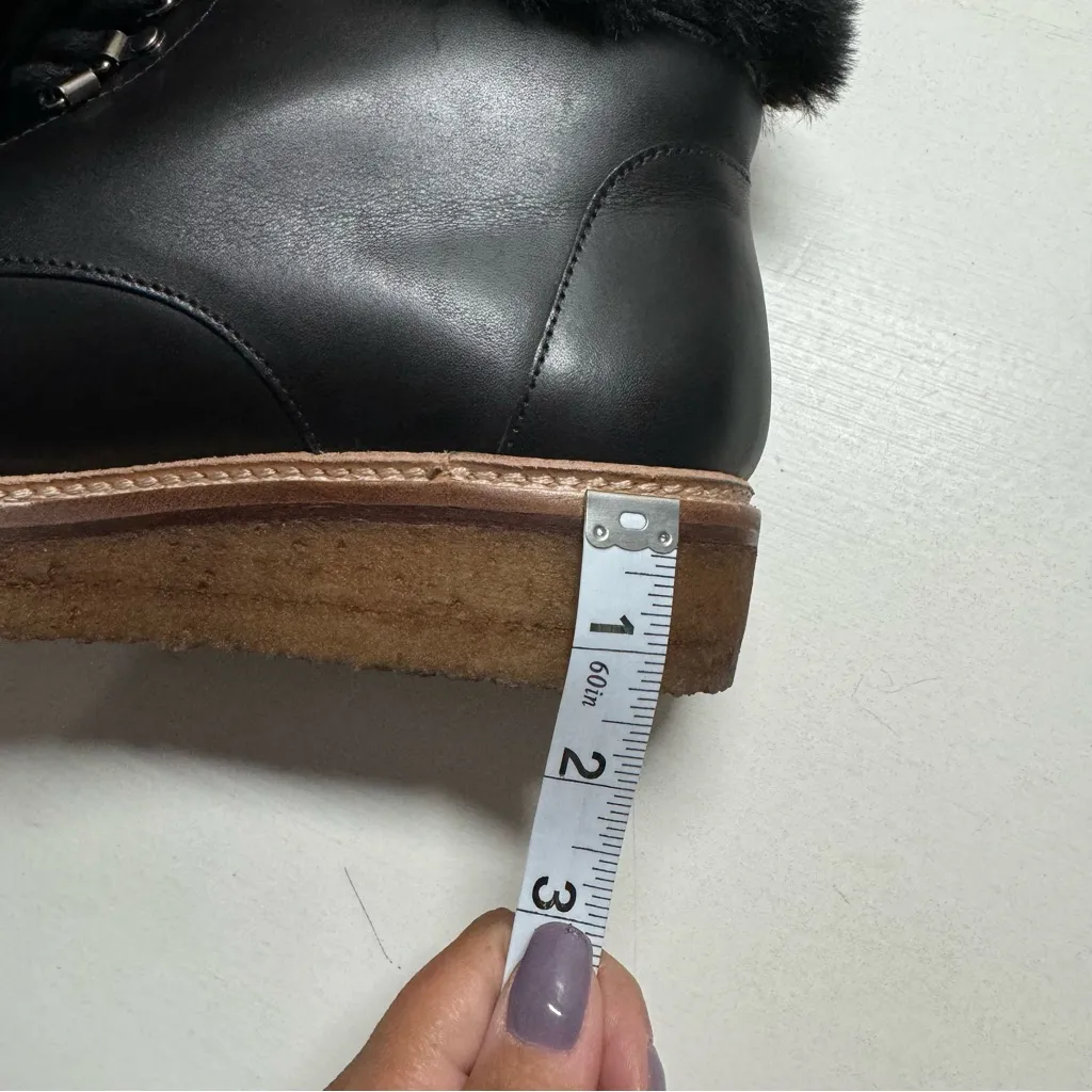 Botkier  Winter Fur Trimmed Leather Ankle Boots‎ Size 8.5 - Image 10