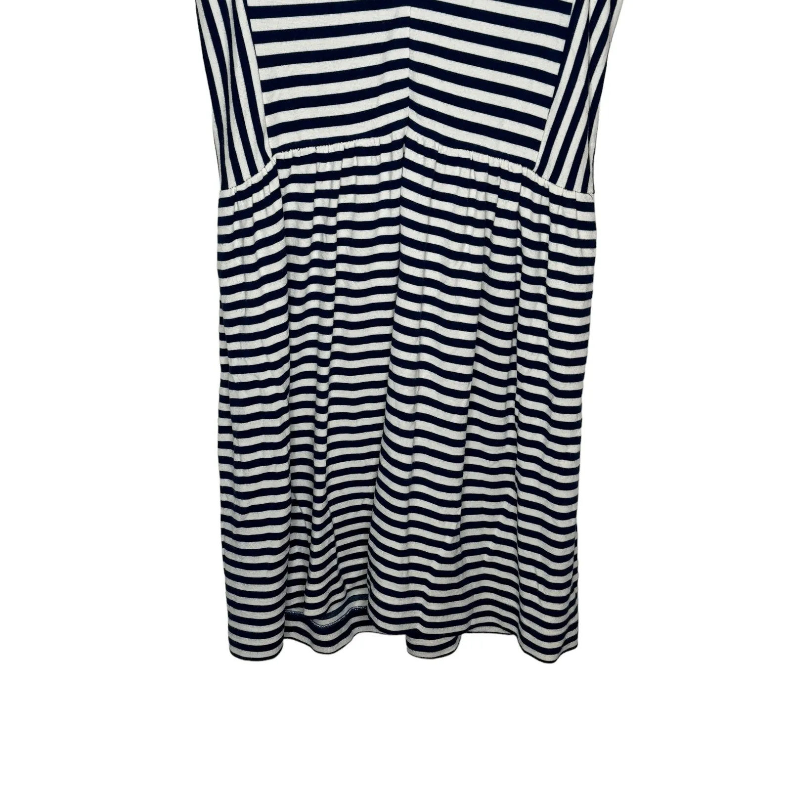 Madewell Women T-Shirt Dress Afternoon Sleeveless Striped‎ Pockets Pleated Large - Image 10