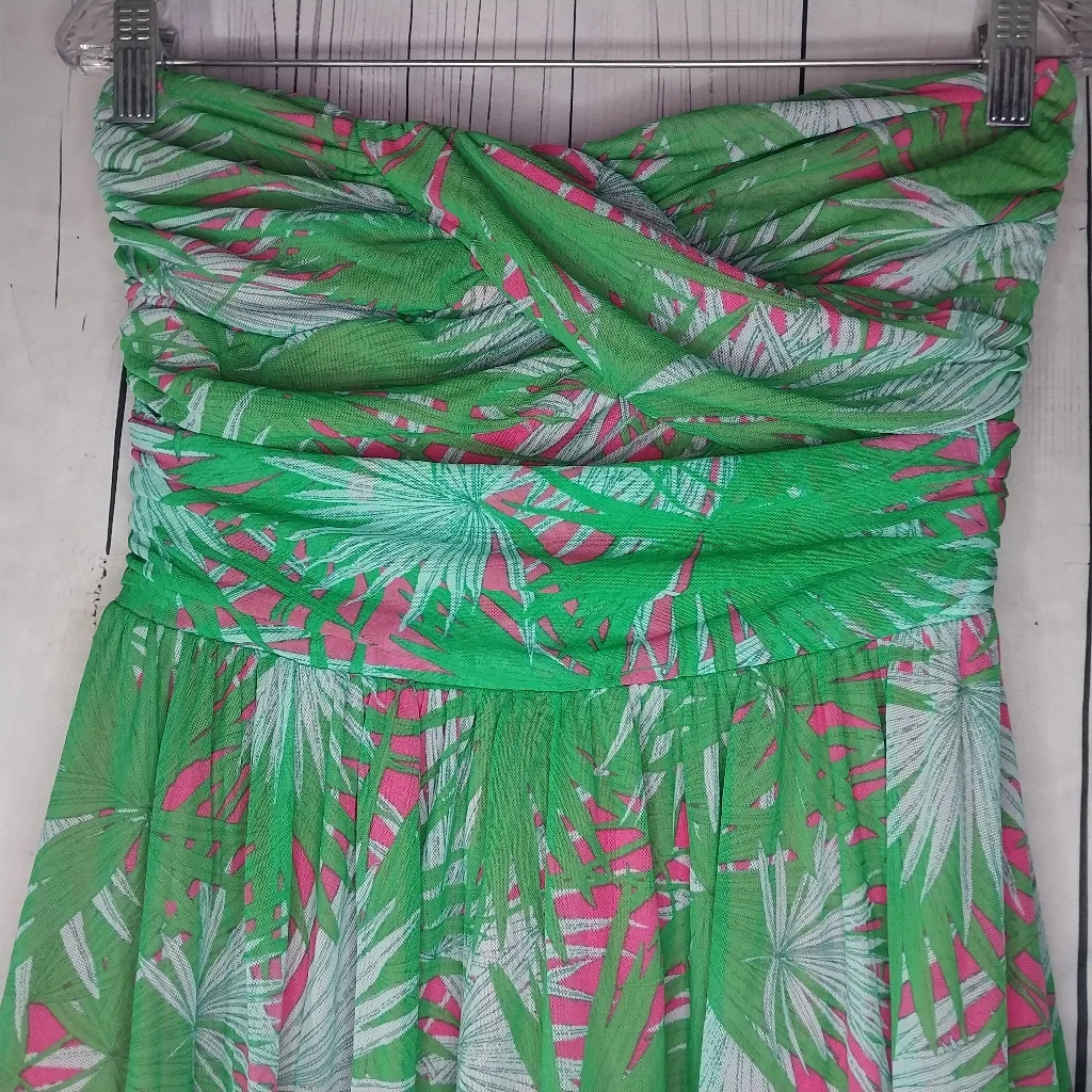 Juicy Couture Y2K Summer Palms Strapless Babydoll Mini Dress Size M - Image 2