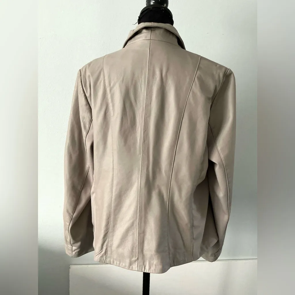 Ladies stylish genuine leather jacket🌷 Tan Size XL - Image 2