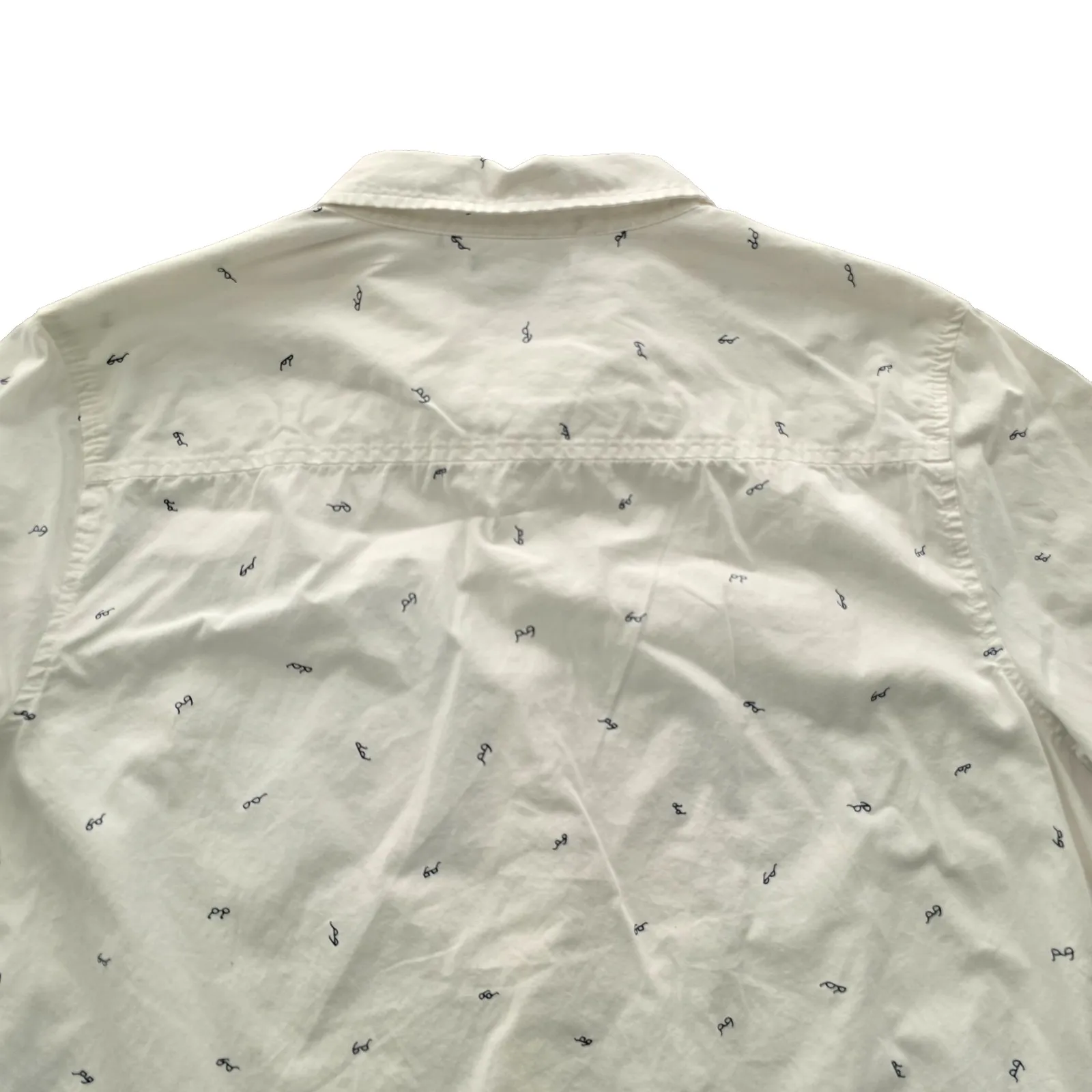 Y2K Harrypotter Eyeglass Cotton White Vintage Whimsical Soft Button Shirt Top XL - Image 9