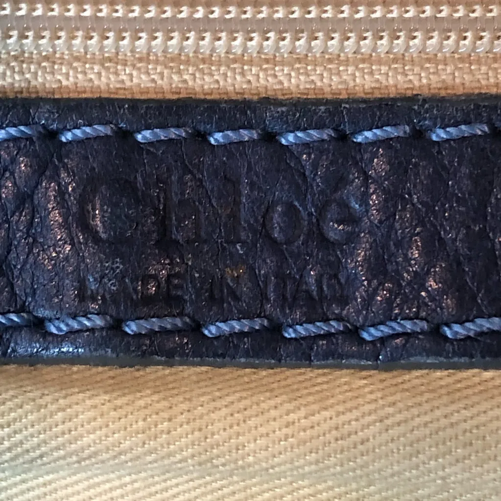 CHLOE Paddington Navy Blue Leather Satchel Hand Bag with Lock & Key - Image 13