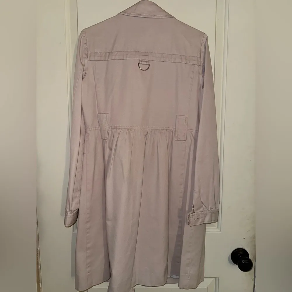 Elevenses for Anthropologie Blush Pink Belted Trench Coat Size 6 EUC - Image 4