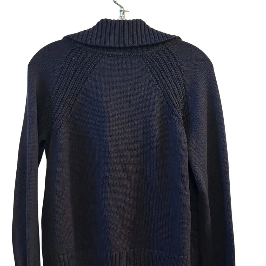 Industry Women's Medium Blue Collared Sweater Polo Ribbed Hem & Cuffs - Image 9