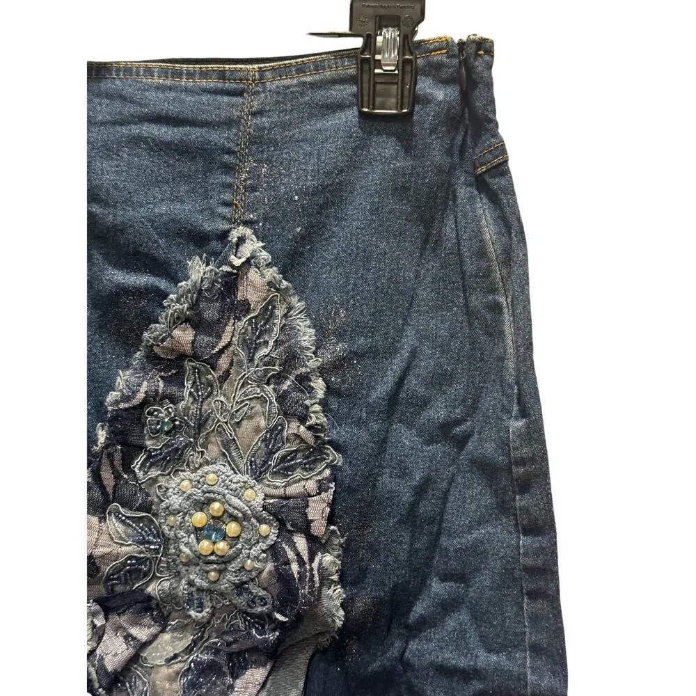 Denim Lace Fairy Skirt Blue Size M - Image 6