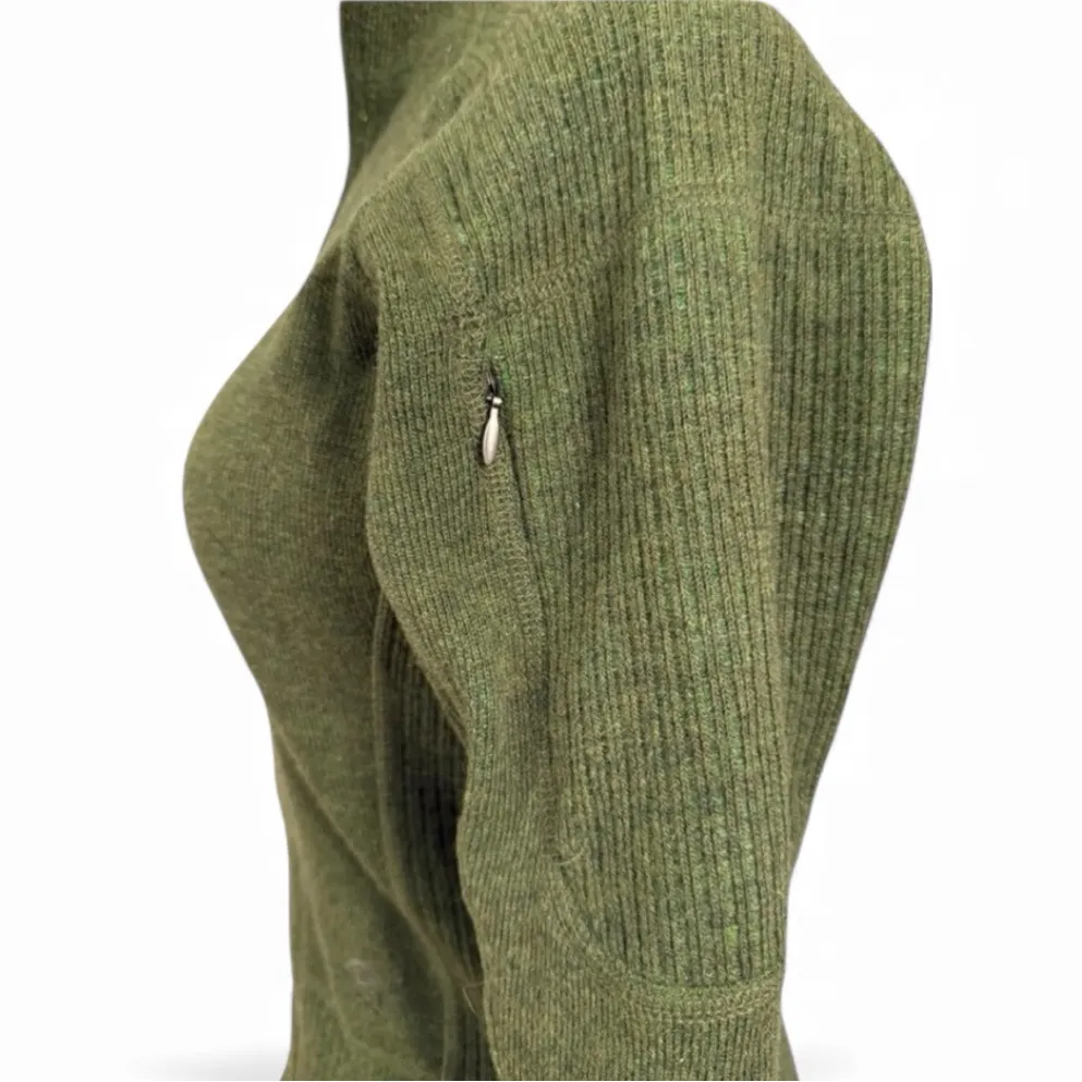 Mountain Hardware Green Wool Blend Knit Full Zip Adventure Sweater Jacket Small - Image 5