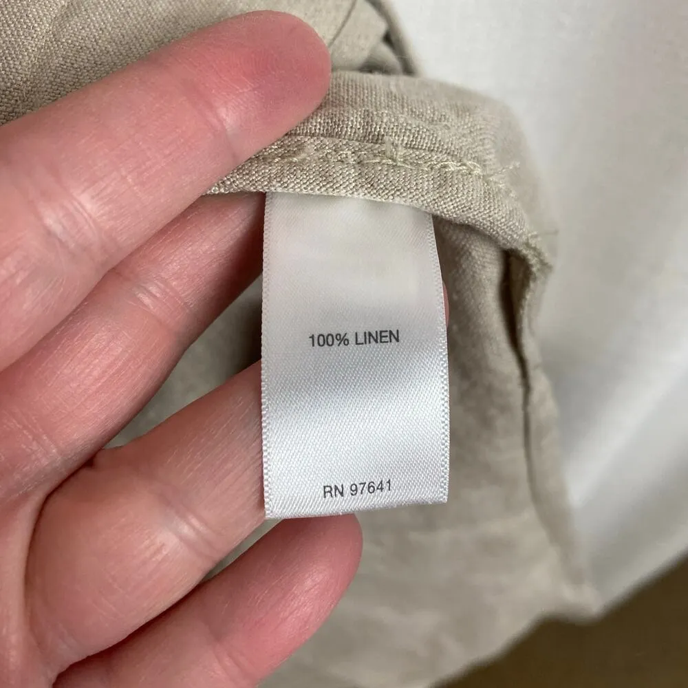 J.Jill Love Linen Button Front Longline Duster Jacket Sz.M Tan Size M - Image 15