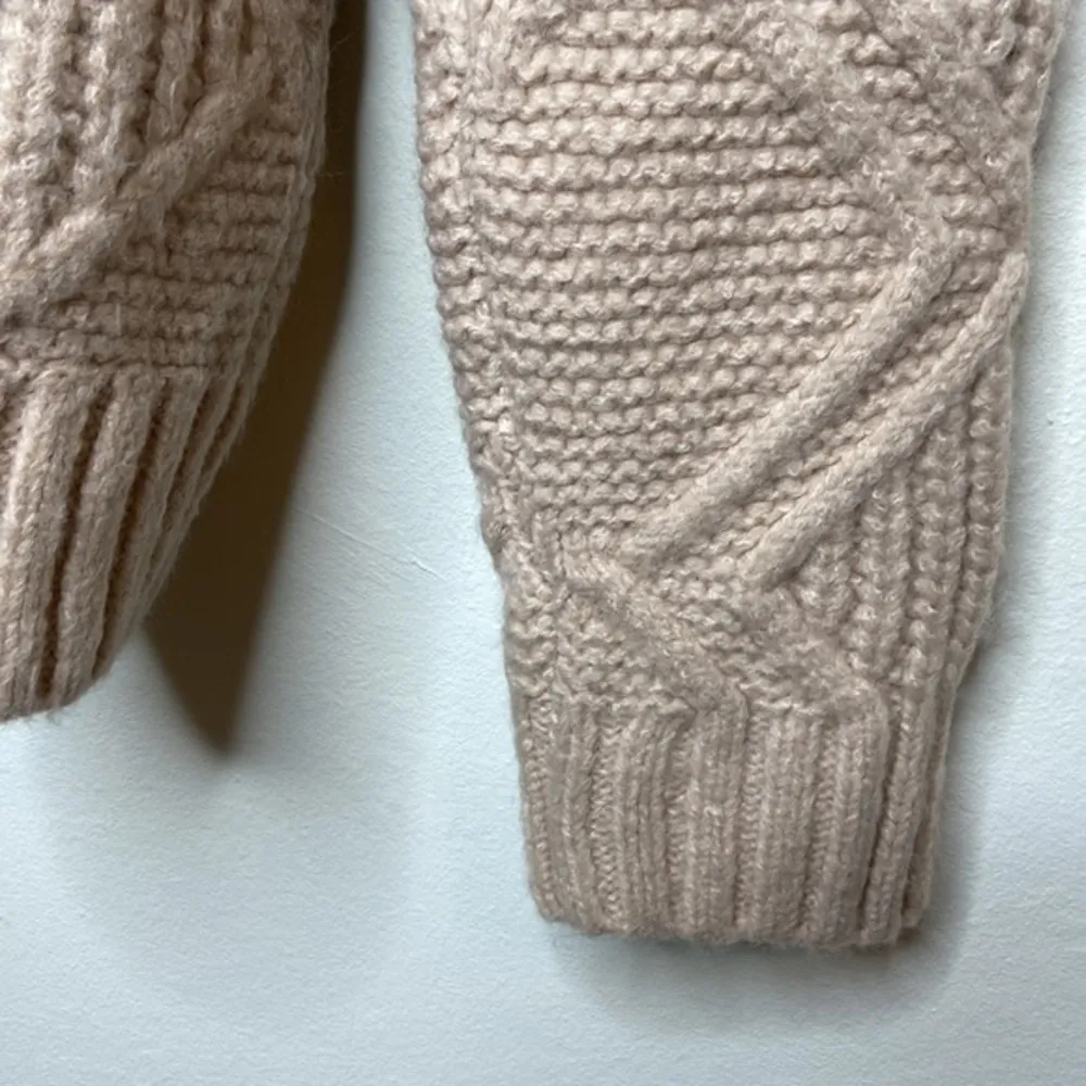 Caslon Women’s Tan Chunky Cable Knit Turtleneck Sweater Size Medium NWT - Image 13