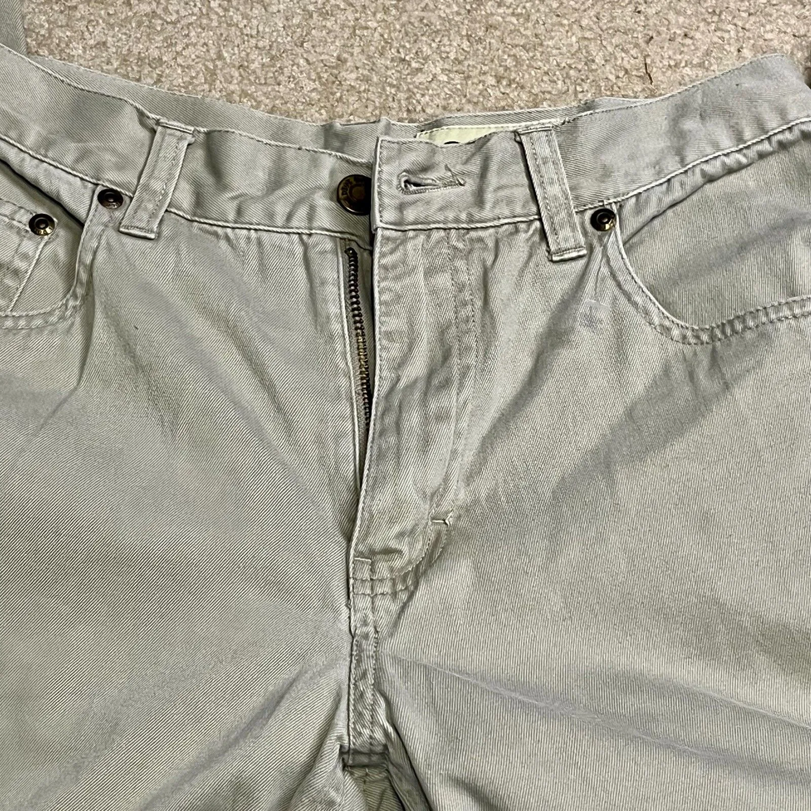 Eddie Bauer Jeans Pants Women's Size 6 Taupe Tan Tapered Ankle Slim Cotton - Image 4