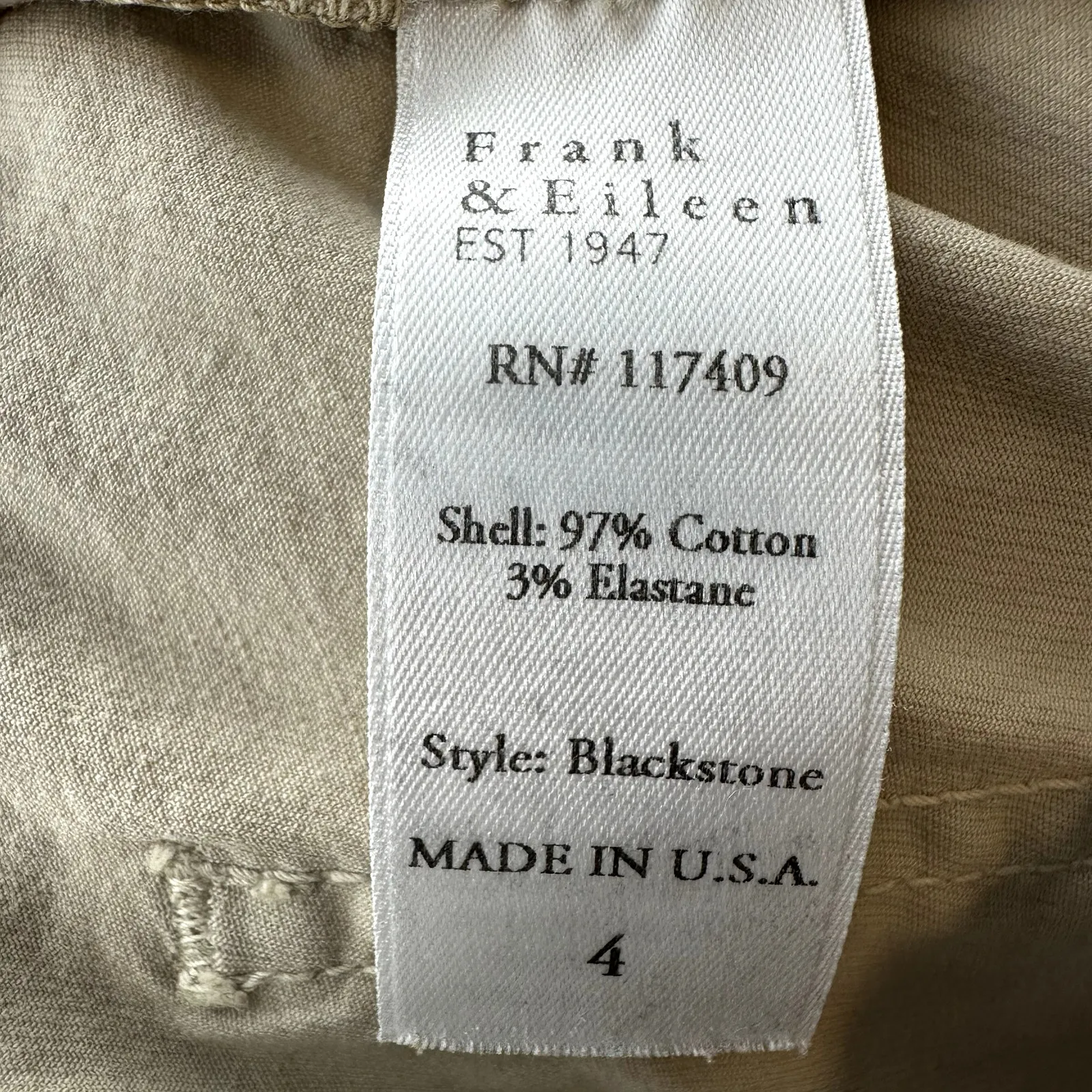 Frank & Eileen Blackstone Utility Straight Leg Pants Cropped Ankle Twill Beige 4 - Image 6