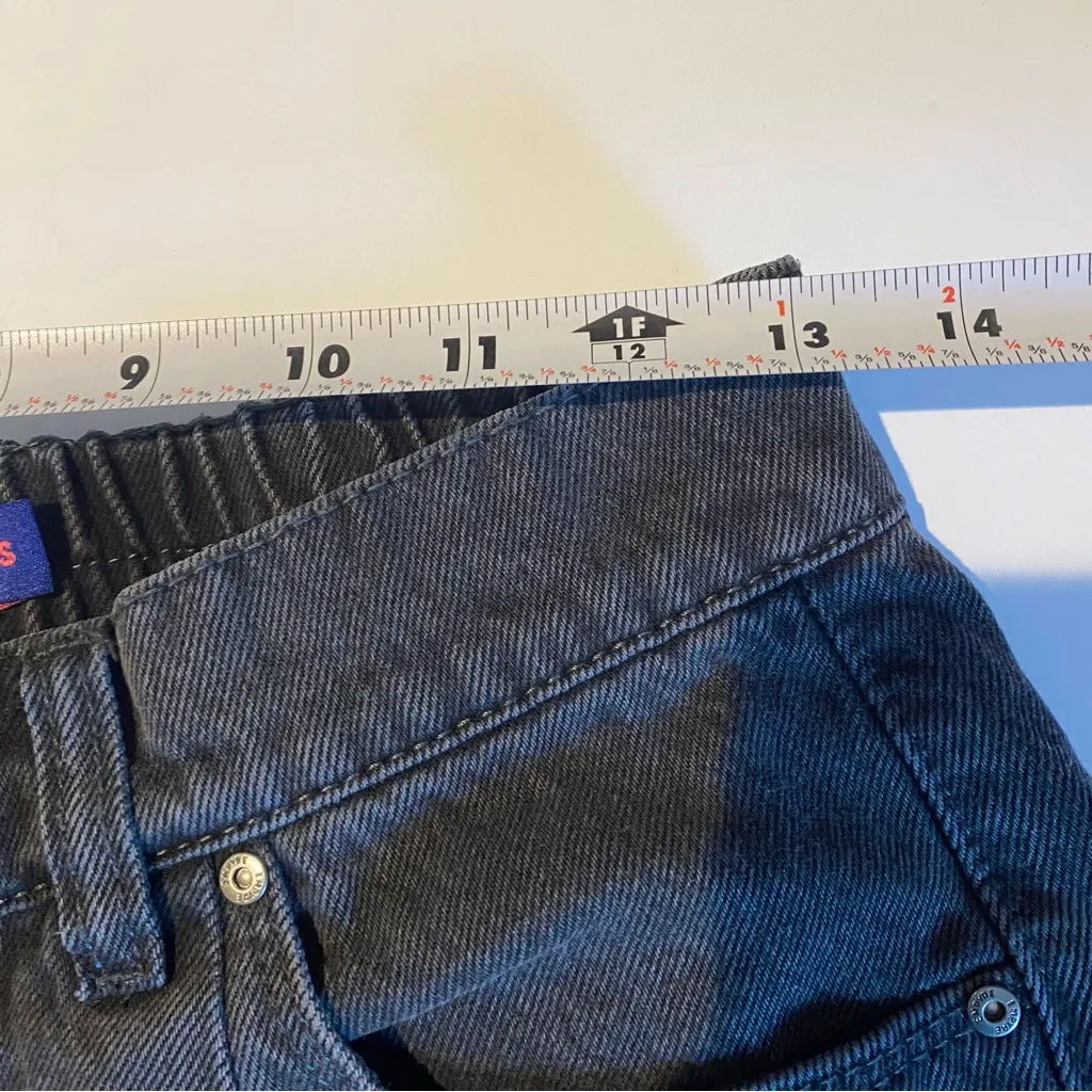 Vtg Empyre Denim Jean Shorts Women Small Black Baggy 90's Button Zip Pocket S - Image 7