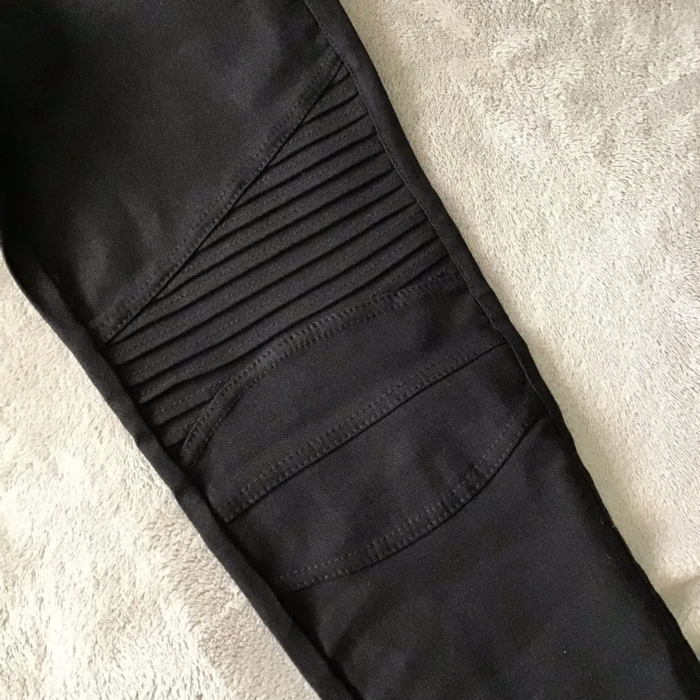 Black Moto Leggings Size 8 - Image 5