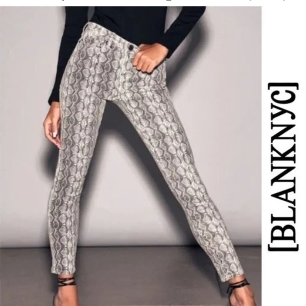 Blank NYC jeans Snake Print Pants skinny reade crop stretch NEW 30 baddie denim - Image 2