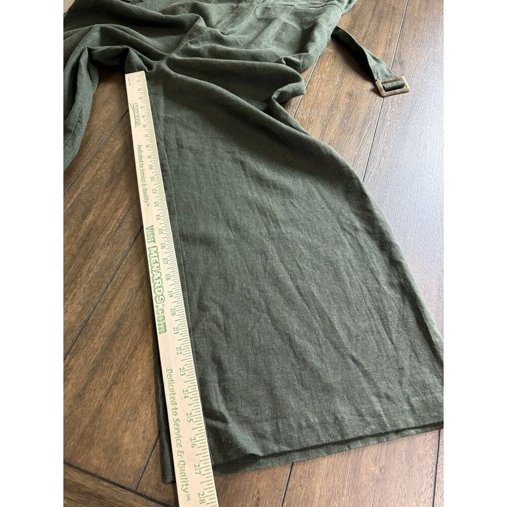 Who What Wear Women's M Linen Blend Dark Green Sleeveless V Neck Jumpsuit - Image 6