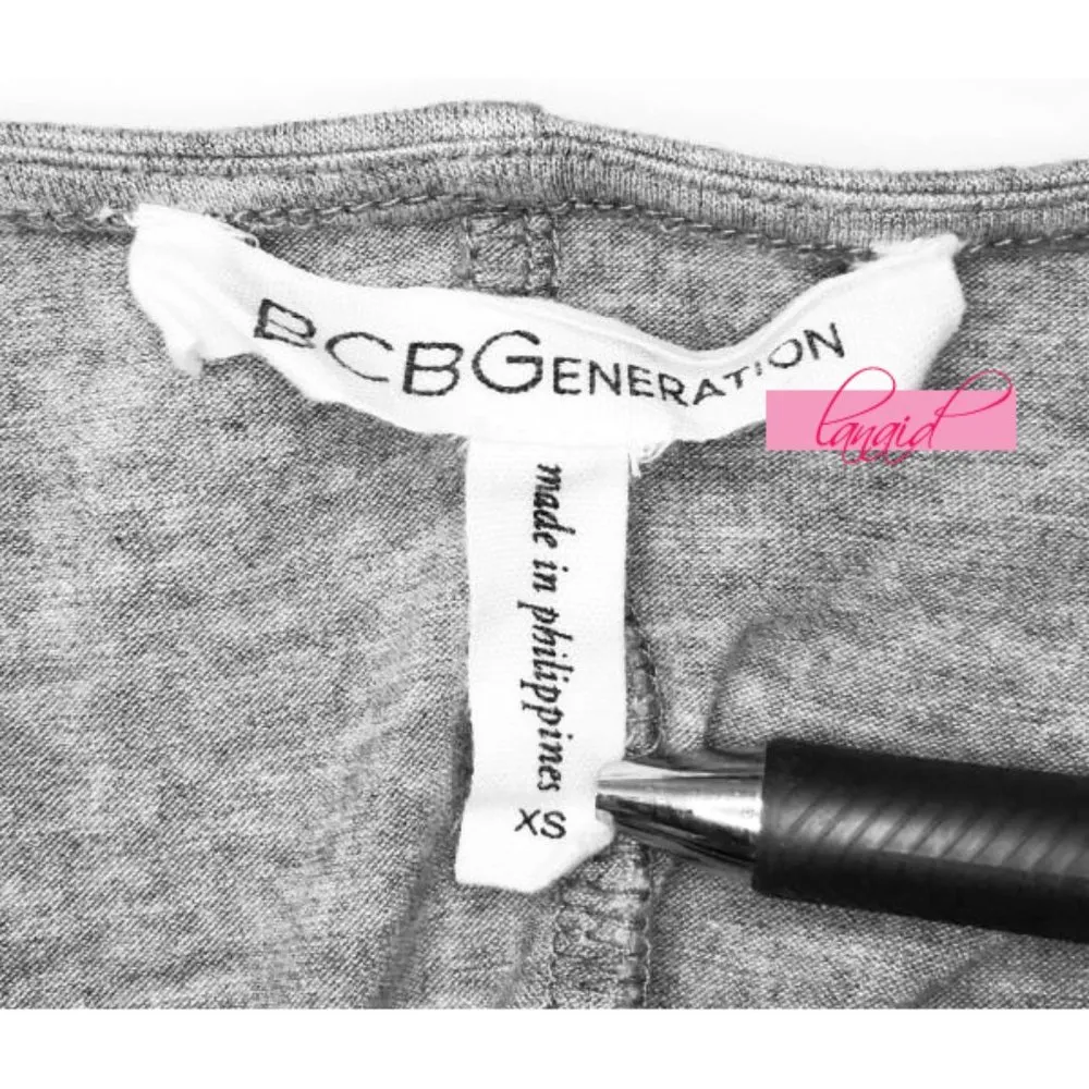 BCBG Cuffed Tee Shirt Dress Heather Grey Heathered Back Slit Midi Long Sundress - Image 5