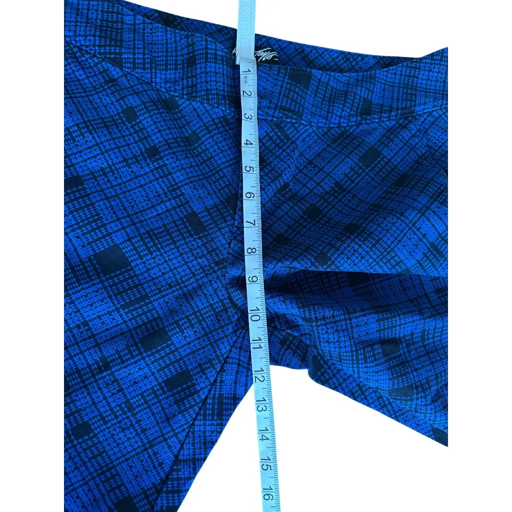 Lord & Taylor Womens Blue Plaid Straight Leg Ankle Pants Size 14 Work Career - Image 6