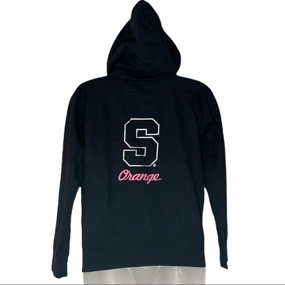 Syracuse Orange Dark Navy Blue Cropped Zip Front Hoodie Colosseum Athletics S - Image 4