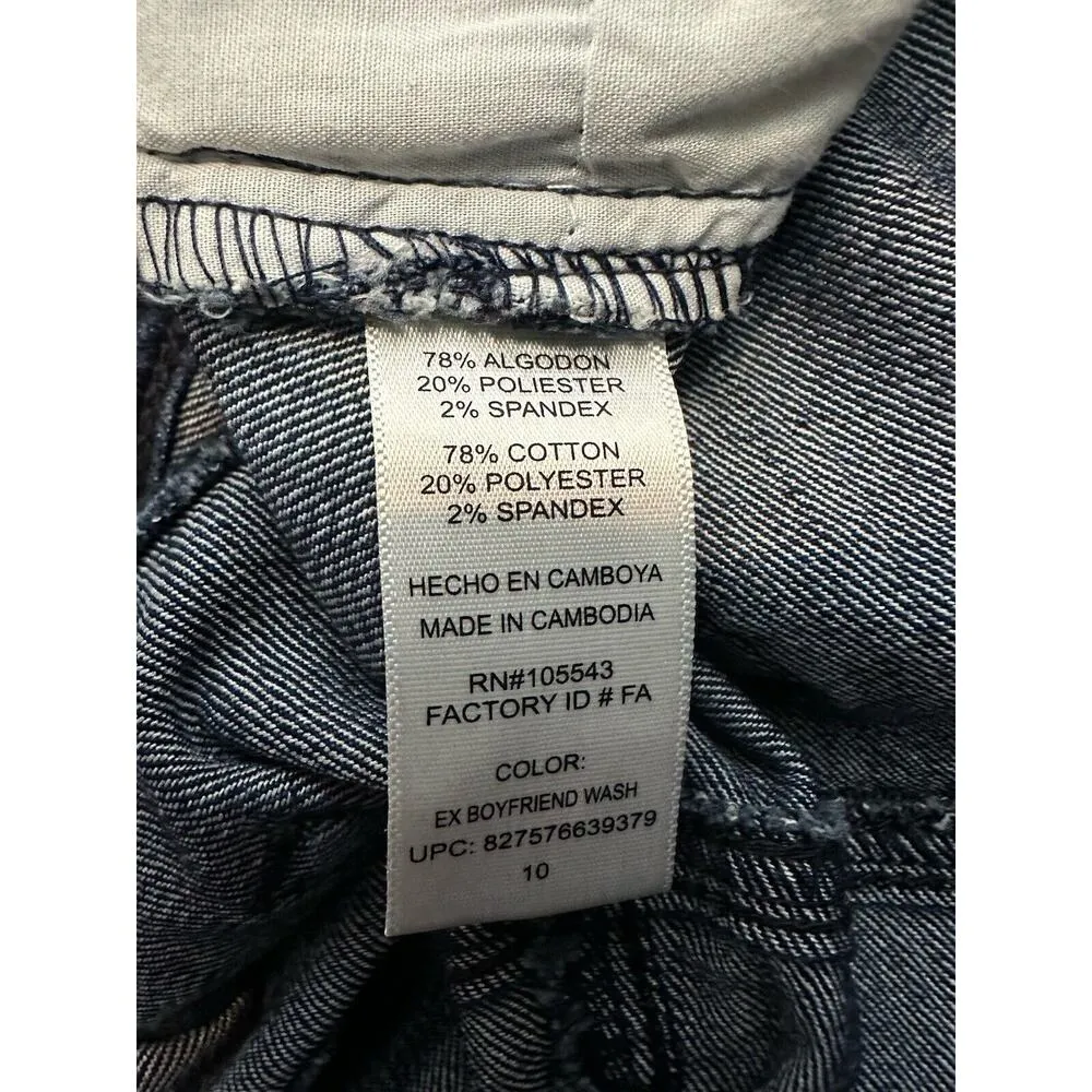 Daisy Fuentes Jean Skirt Women’s Button Front Size 10 Dark Denim Boho Western - Image 4