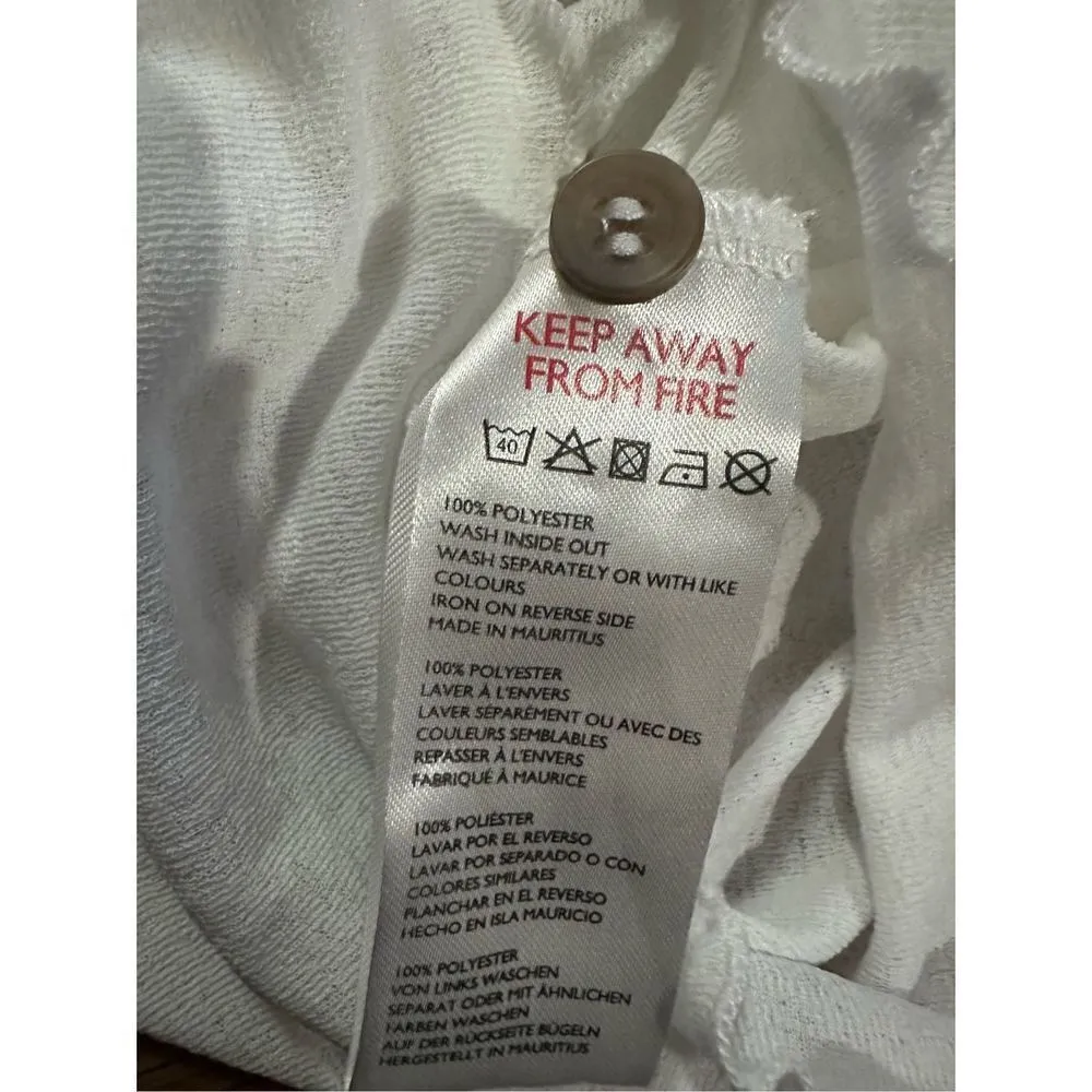 BDG Urban Outfitters Womens White sheer Tie Button Up Shirt small - Image 9