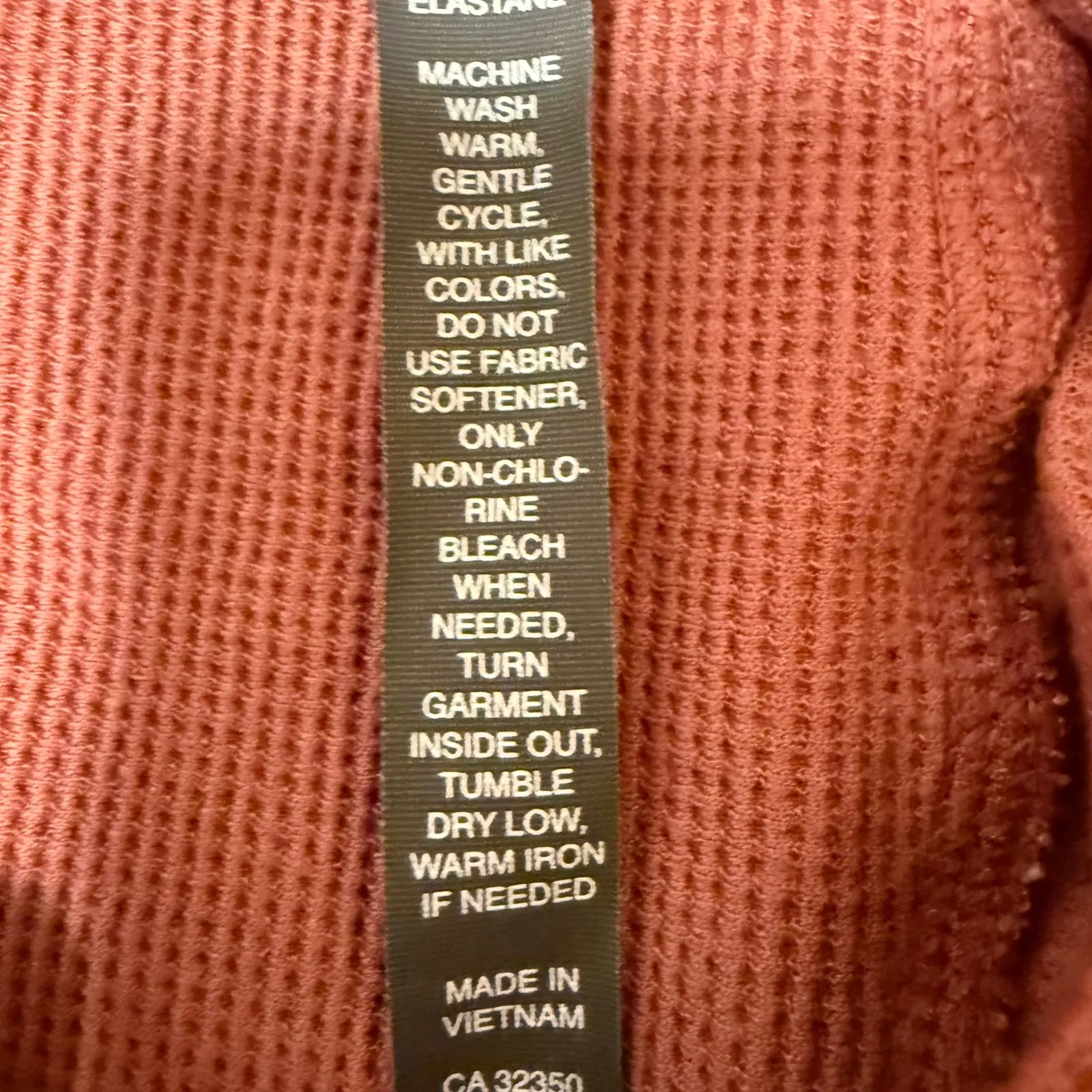 Vuori Bayview Waffle Knit Thermal Leggings Rosewood Athleisure Women's Size S - Image 7