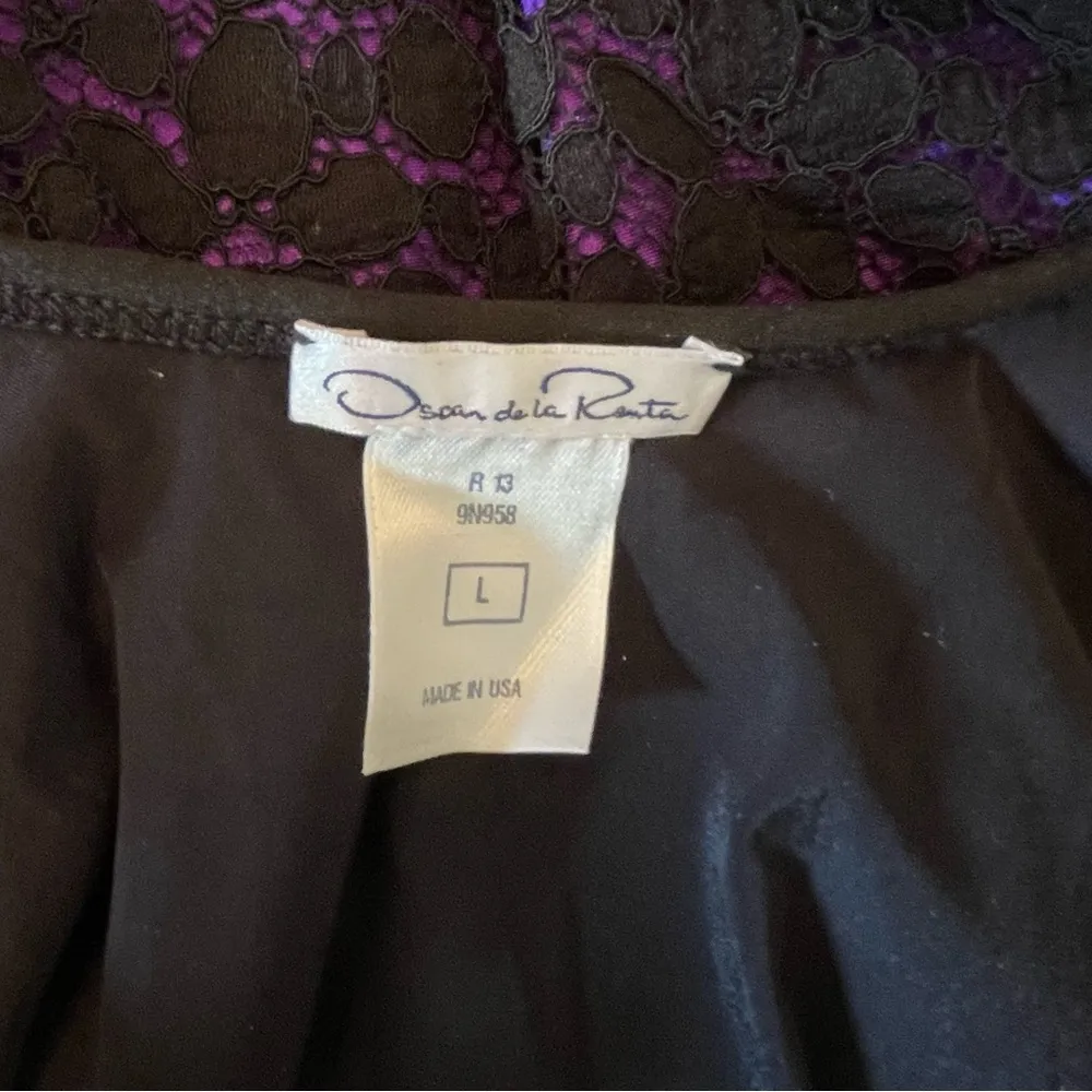 NWOT 90s Vintage Oscar de la Renta Black Lace One-Piece Swim Bathing Suit Large - Image 6