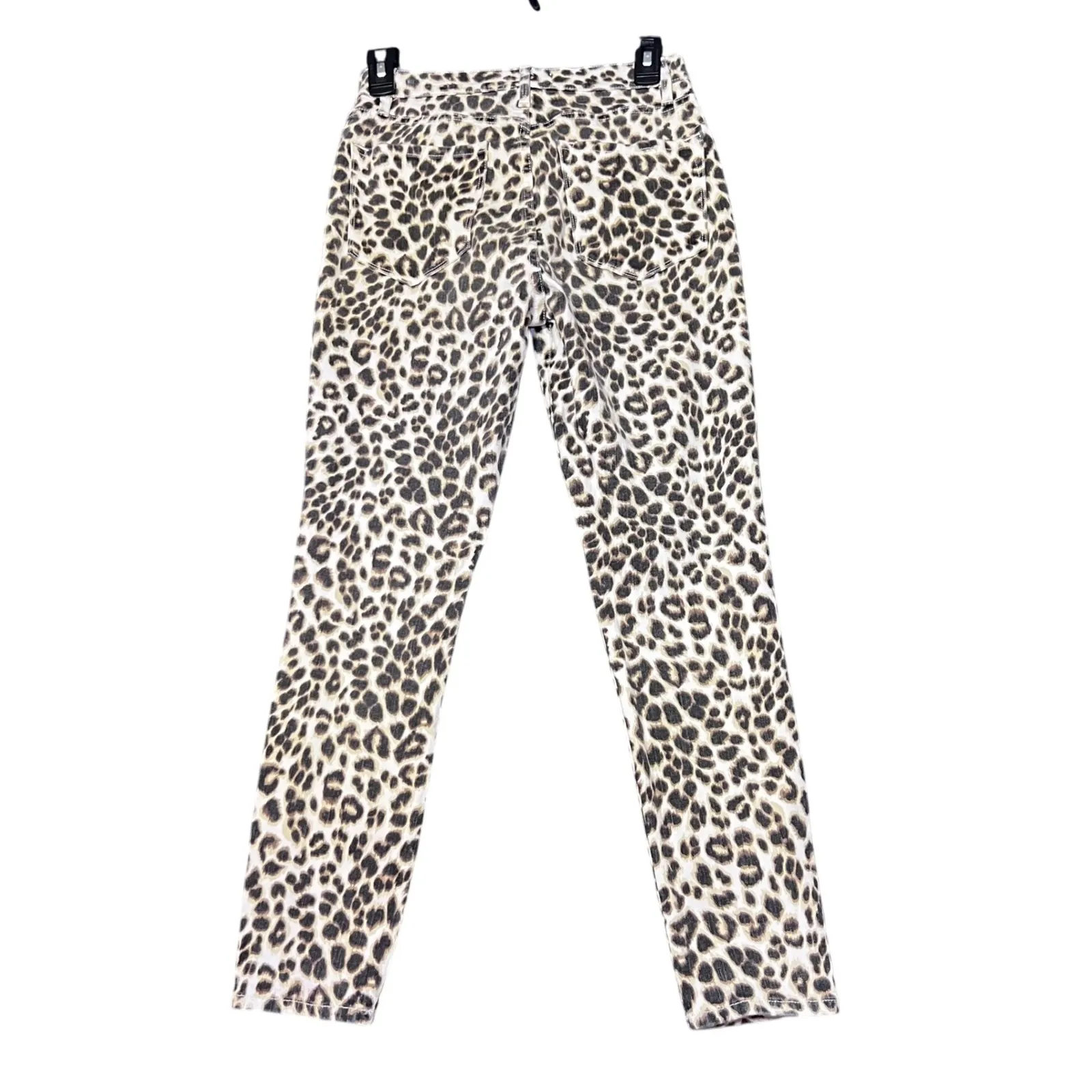 Frame Ali High Rise Cigarette Leopard Print Jeans Womens 27 Trendy Fashionable - Image 3